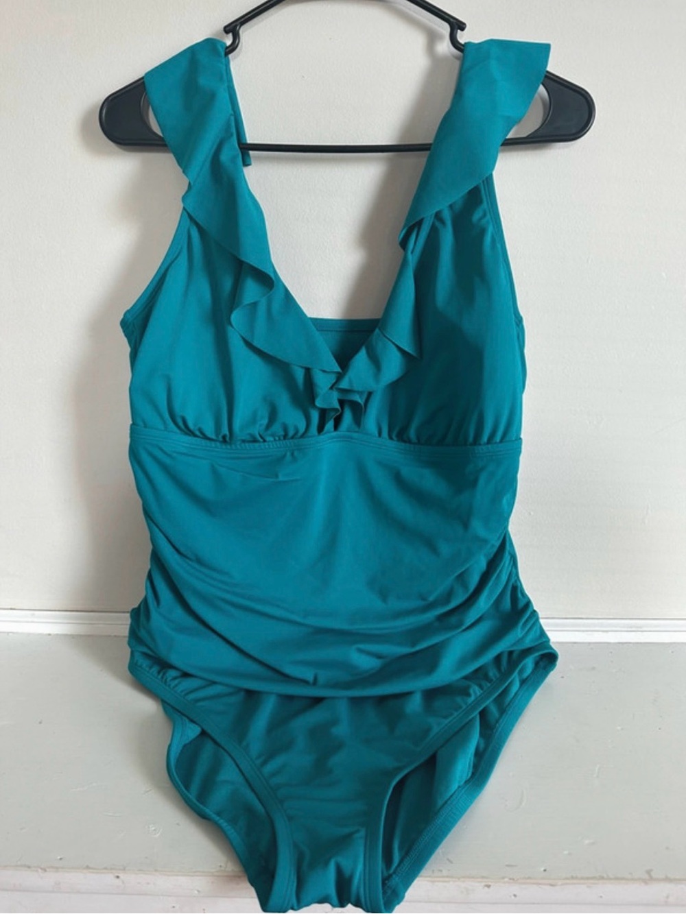 Women’s Teal Ruffled One-Piece Swimsuit